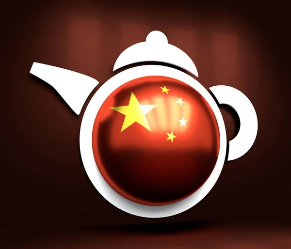Emblema de la tienda de té — Foto de Stock
