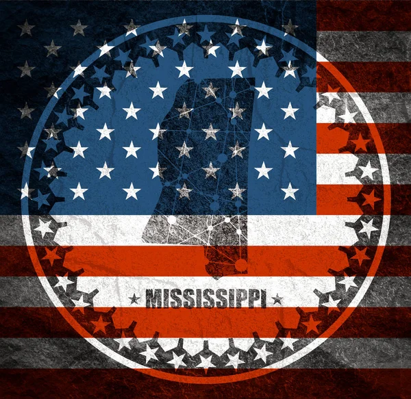 Karte des Staates Mississippi — Stockfoto