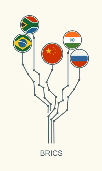 Hospodářská unie BRICS — Stockový vektor