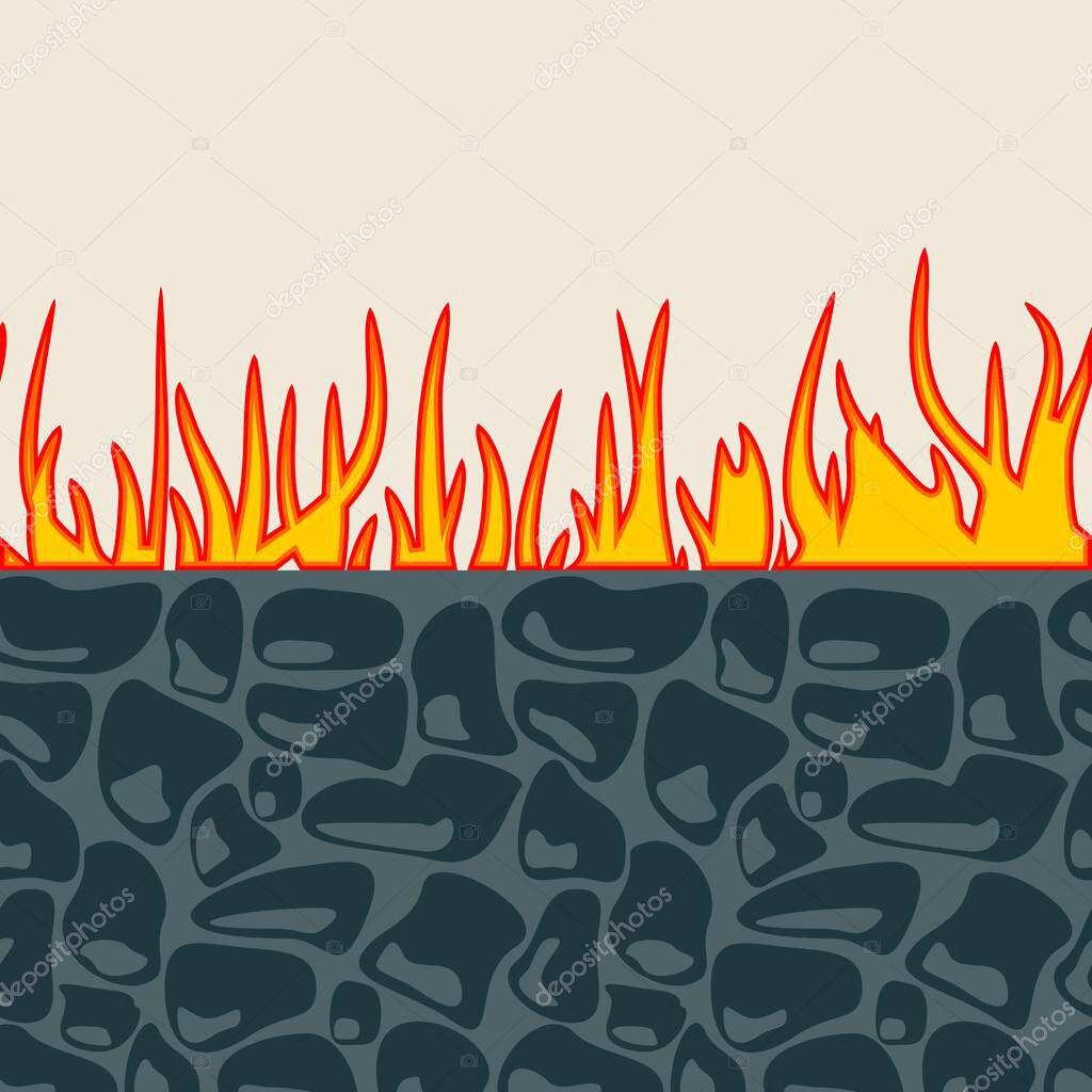 Stone and flame pattern