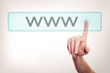 Www ve ağ kavramı ve gösteren bir el