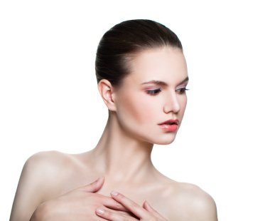 Spa modeli kadın izole bakıyordu. Spa güzellik ve Cosmetolog