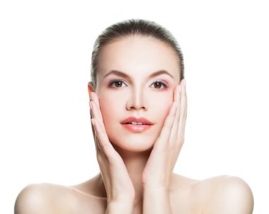 Mükemmel Spa modeli sağlıklı cilt izole kadın. Spa Güzellik