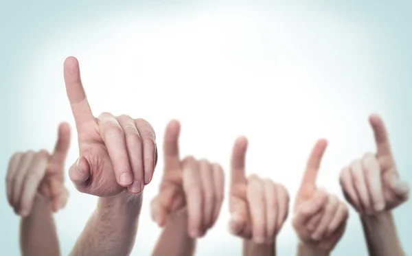 Pointing Hands on Background — Stock Photo, Image