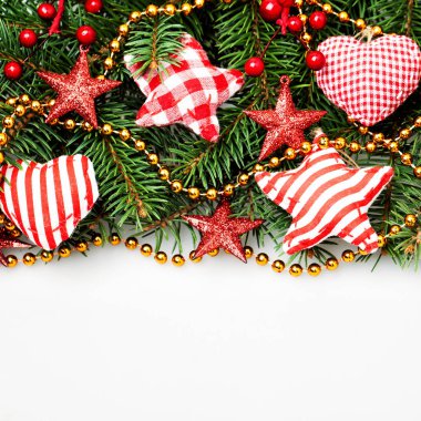 Noel arka plan kırmızı el yapımı dekorasyon ile