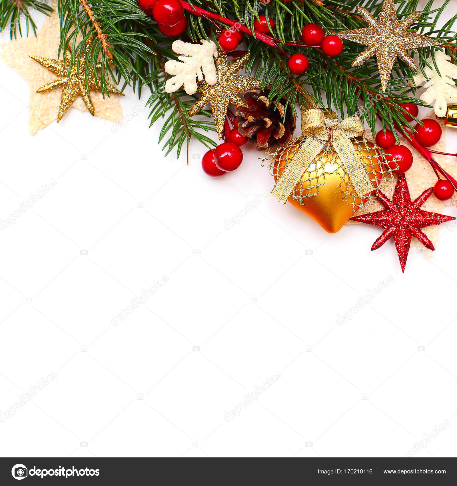 Kerstmis achtergrond grens op witte achtergrond — Stockfoto © Artmim