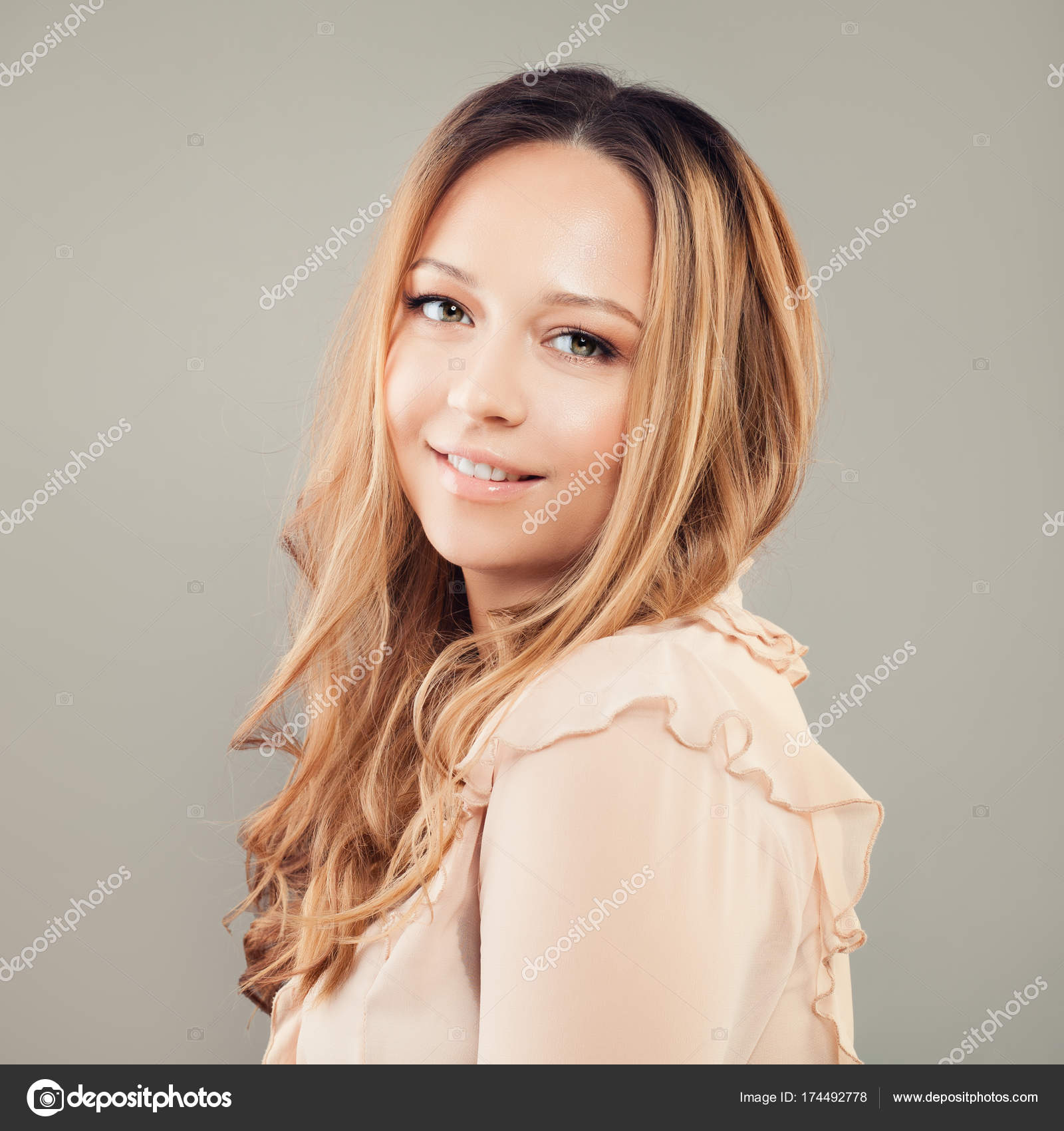 Cute Woman Fashion Model With Blonde Curly Hair Stock Photo Image By C Artmim