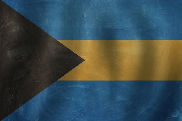 Spandoek met Bahamas vlag achtergrond. Reizen en onderwijs in Bahames — Stockfoto