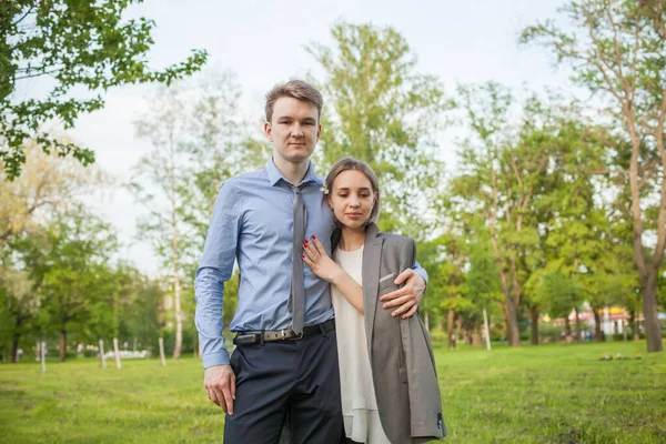 Perfektes Junges Paar Zusammen Freien — Stockfoto