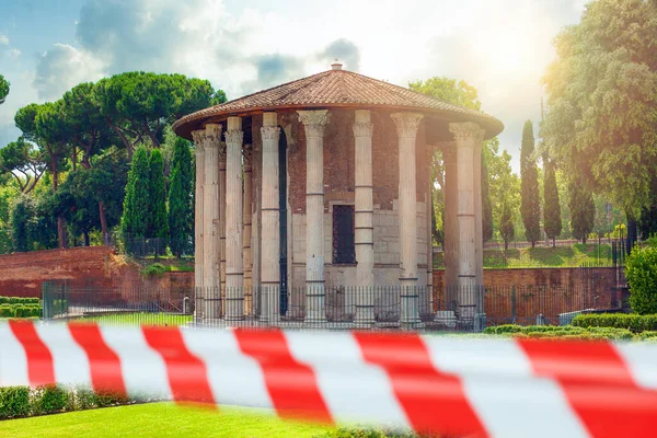 Zamknięta Świątynia Westy Rzym Włochy — Zdjęcie stockowe