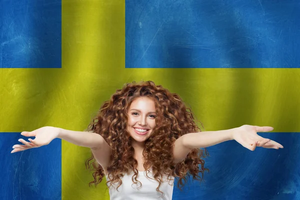 Old Sweden Flag Background Travel Learn Sweden Concept — Stock Photo, Image