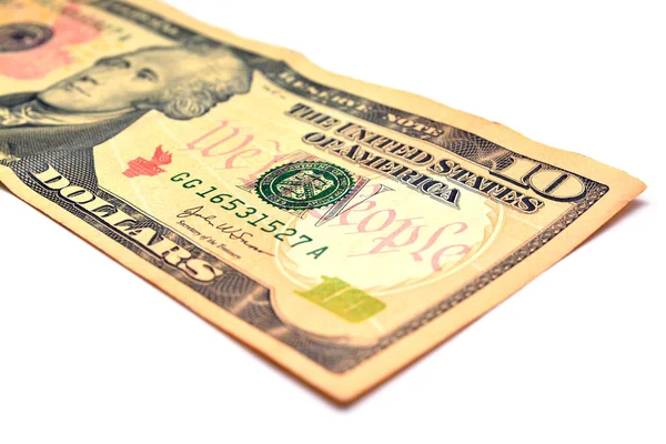 Tio dollar bill — Stockfoto