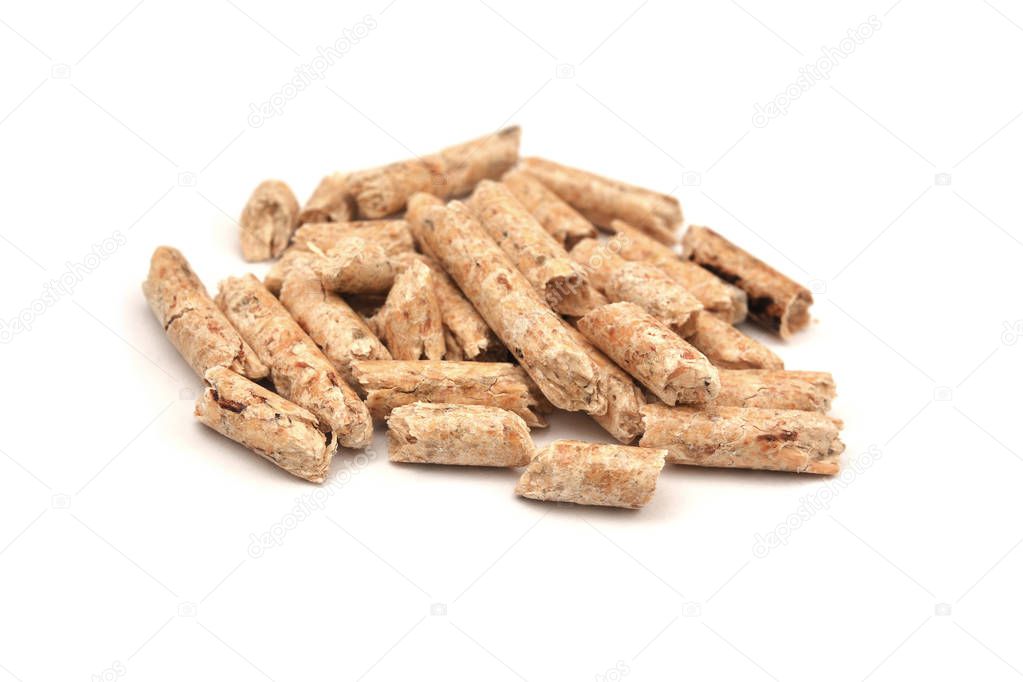 wood pellets isolated
