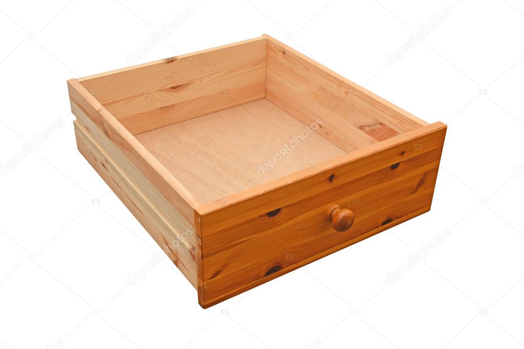 wooden drawer isolated