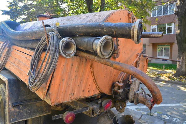 Drain cleaning truck — Stock Photo, Image