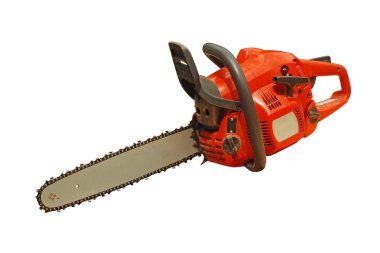 beyaz üzerine Chainsaw