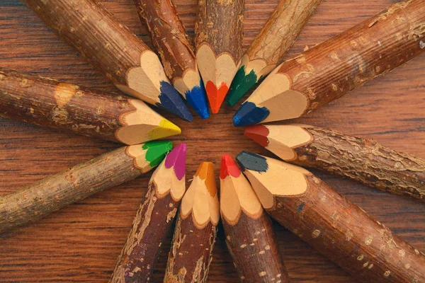 Montón de crayones hechos a mano —  Fotos de Stock