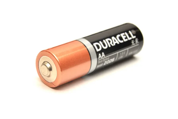 화이트에 duracell 건전지 — 스톡 사진