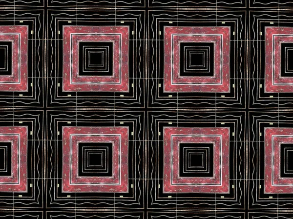 red squares geometric shapes pattern