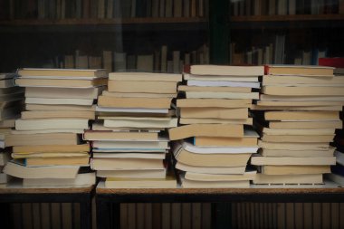 old books at antiquarian bookstore