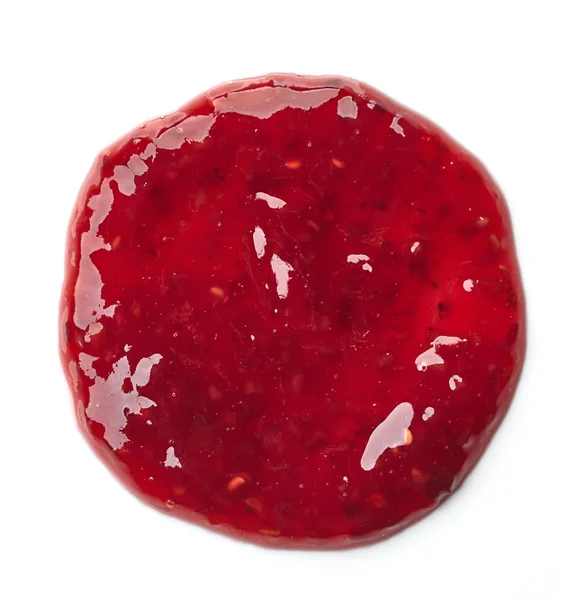 Round spot of raspberry jam — Stock Photo, Image