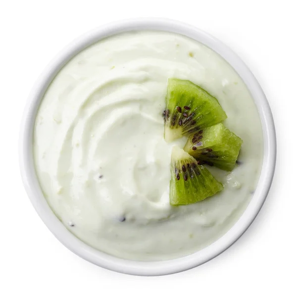 Cuenco de yogur kiwi —  Fotos de Stock