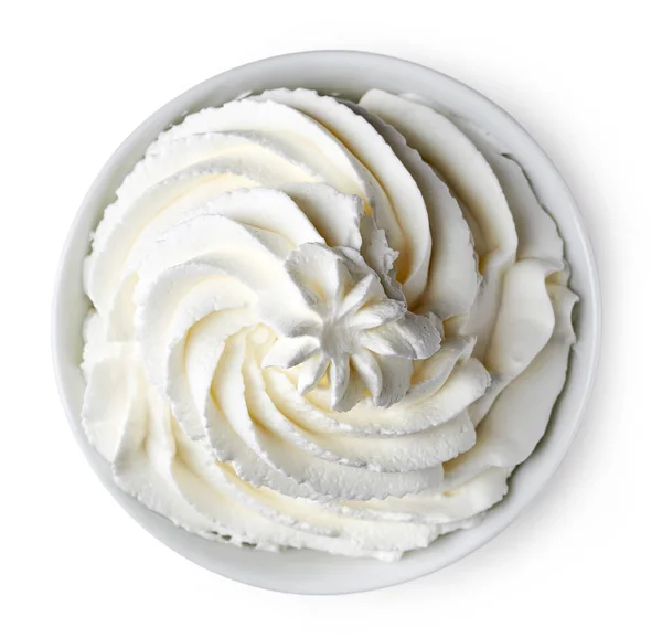 Bowl of whipped cream — Stock Photo, Image