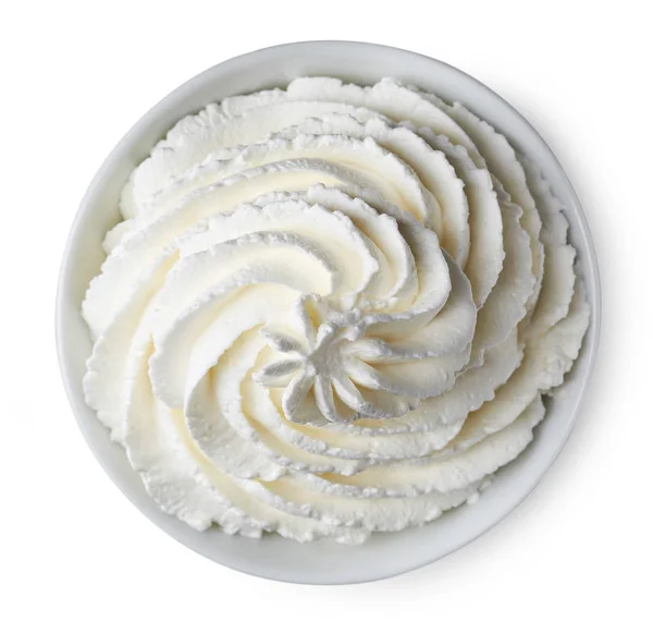 Bowl of whipped cream — Stock Photo, Image