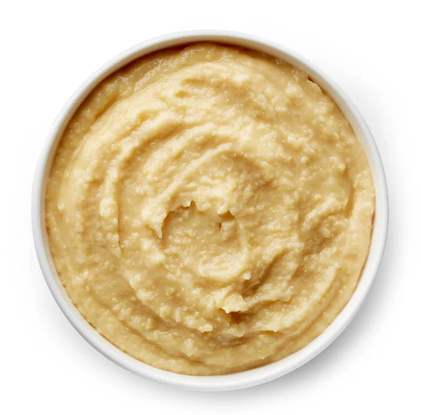 Bowl of homemade hummus — Stock Photo, Image