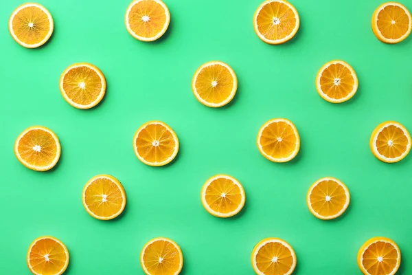 Барвистий візерунок апельсинових скибочок — стокове фото