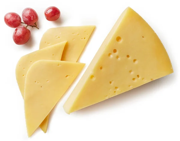 Piece and slices of cheese — Stockfoto