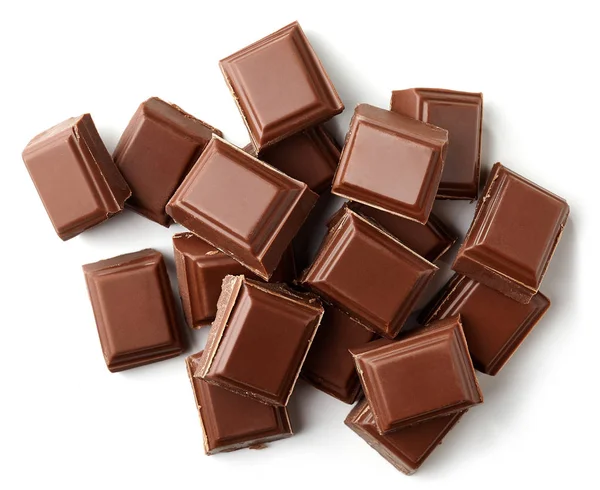 Piezas de chocolate con leche —  Fotos de Stock