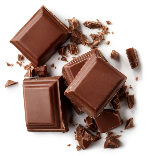 Milk chocolate pieces — Stock Photo, Image