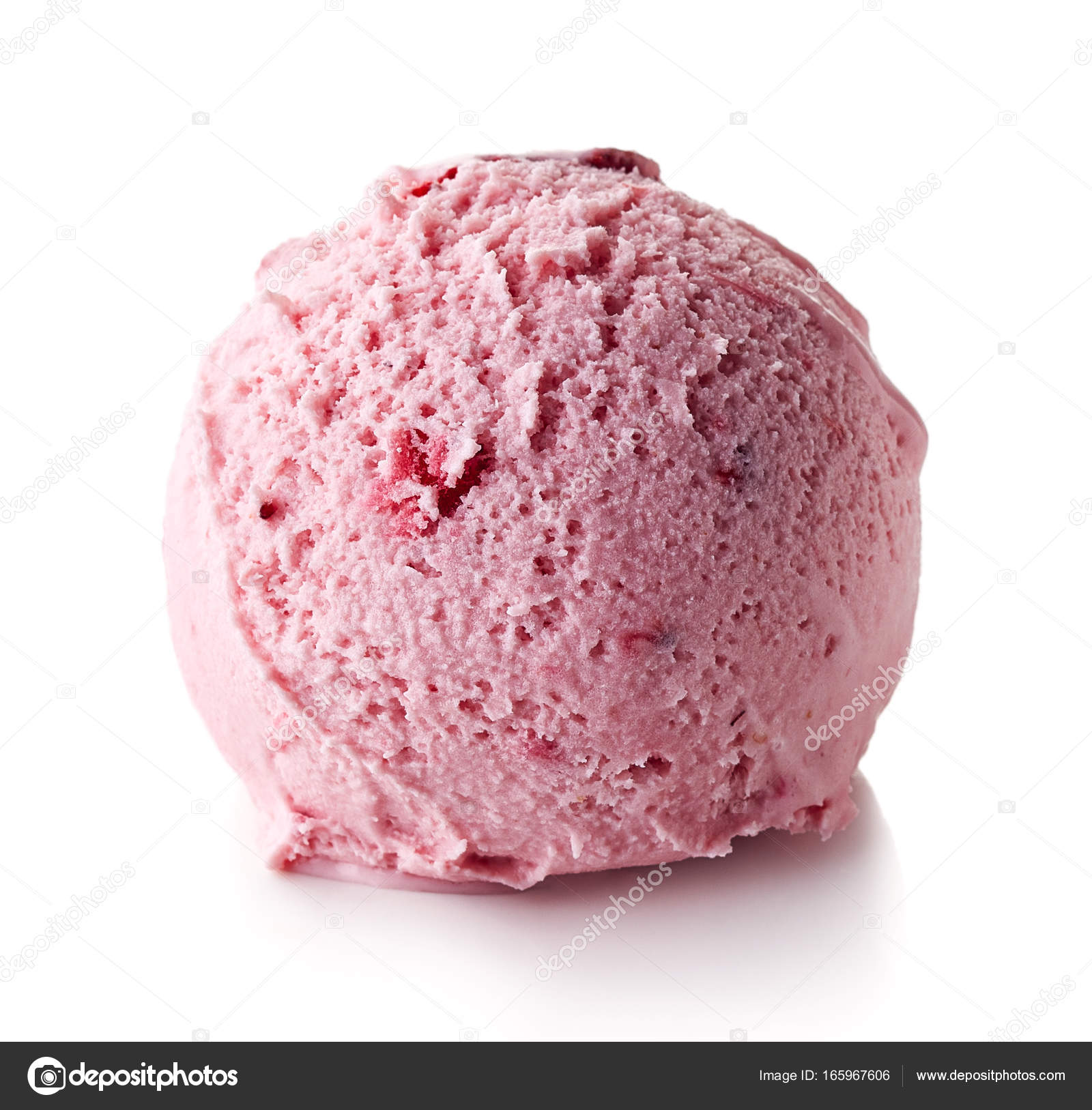 Pink strawberry ice cream ball Stock Photo by ©baibaz 165967606