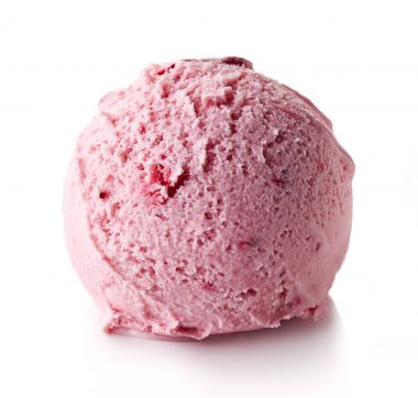 Pembe çilek dondurma topu