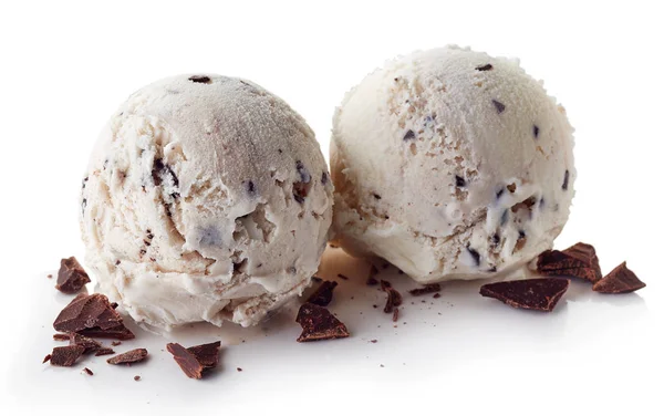 Dos bolas de helado italiano Stracciatella — Foto de Stock