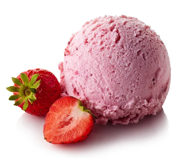 Φράουλα μπάλα παγωτό — Φωτογραφία Αρχείου