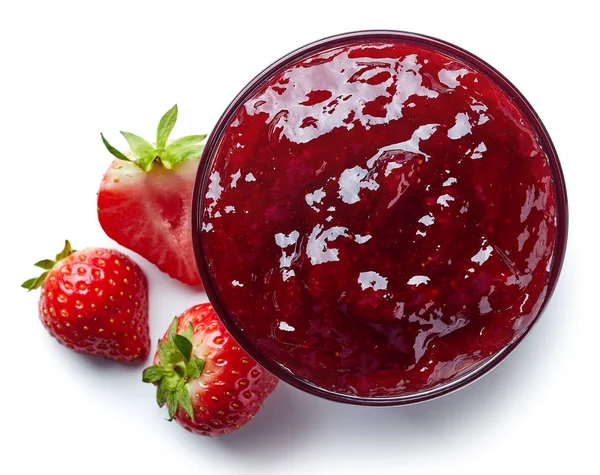 Bowl of strawberry jam — Stock Photo, Image