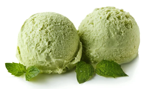 Dwie zielone jabłko mięta lody kulki — Zdjęcie stockowe