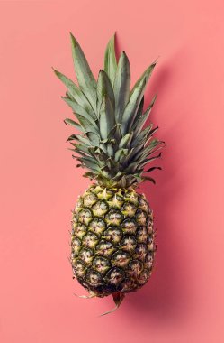 Pembe arka planda ananas