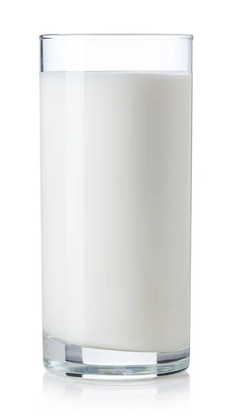 Vaso de leche sobre fondo blanco — Foto de Stock
