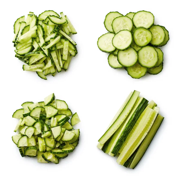 Hoop van vers gesneden komkommers — Stockfoto