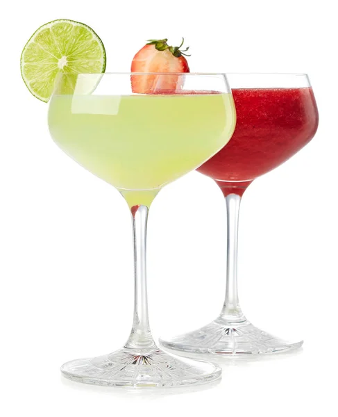 Classic lime and strawberry daiquiri cocktail — Stock Photo, Image