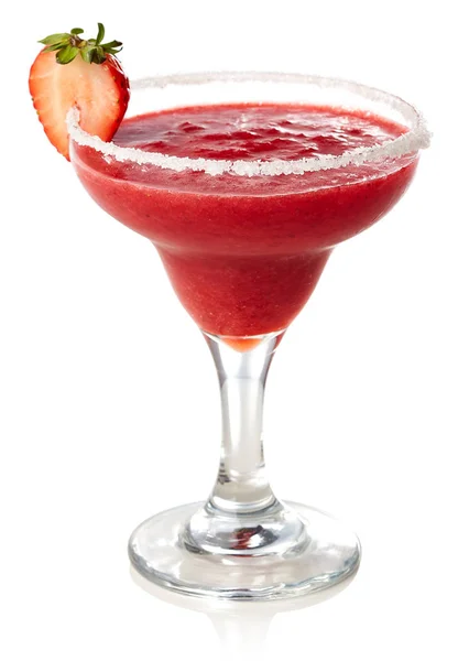 Strawberry margarita cocktail isolated on white — Stock Photo, Image