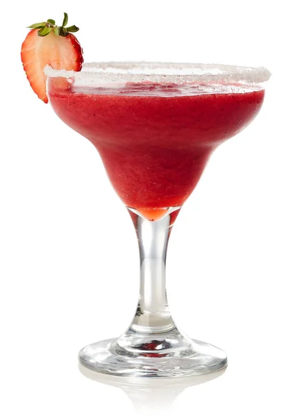 Strawberry margarita cocktail isolated on white — Stock Photo, Image