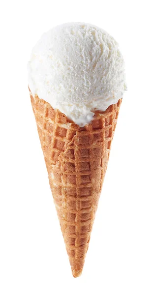 Vanilla ice cream with cone — Stock Photo, Image