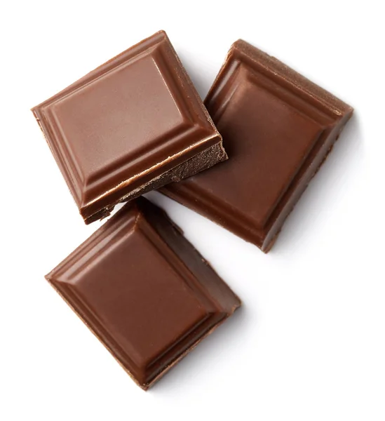 Üç sütlü çikolata parçaları — Stok fotoğraf