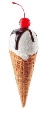 Vanilyalı dondurma koni ile