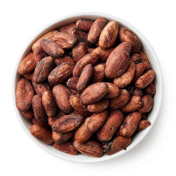 Schüssel mit Kakaobohnen — Stockfoto