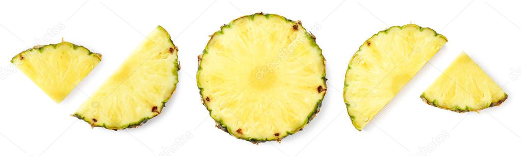 Fresh ripe pineapple slices